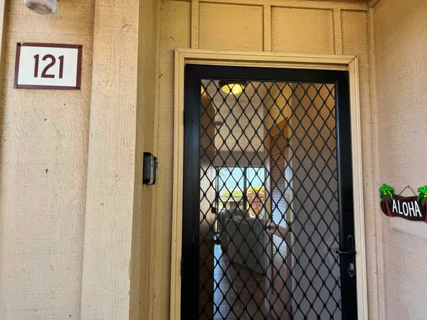 a close view of a gate of the house