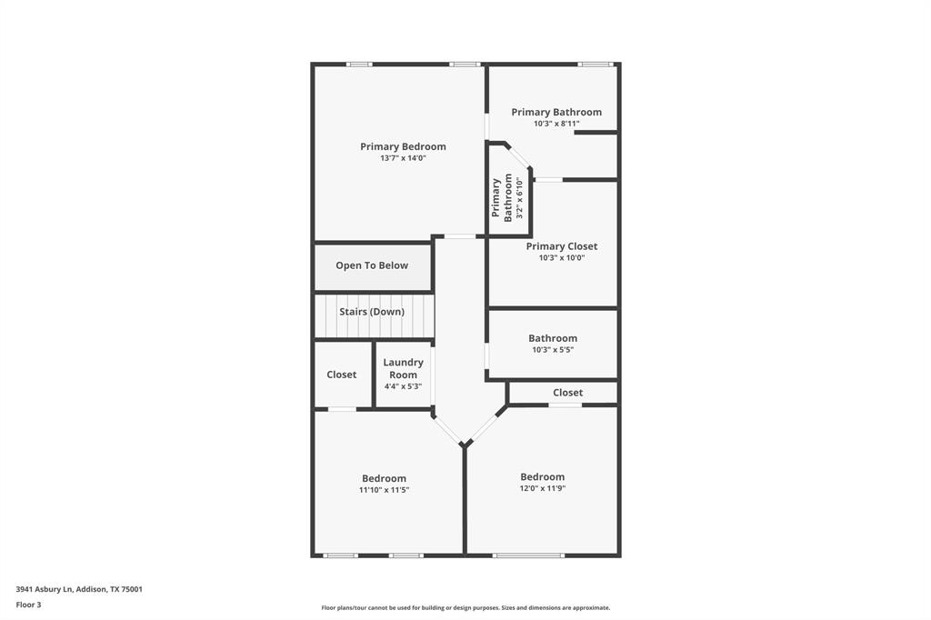 3941 Asbury Lane Addison, TX 75001 - Photo 27 of 30 a picture of a floor plan
