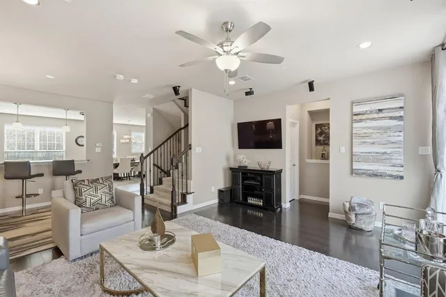 a view of a street from a balcony