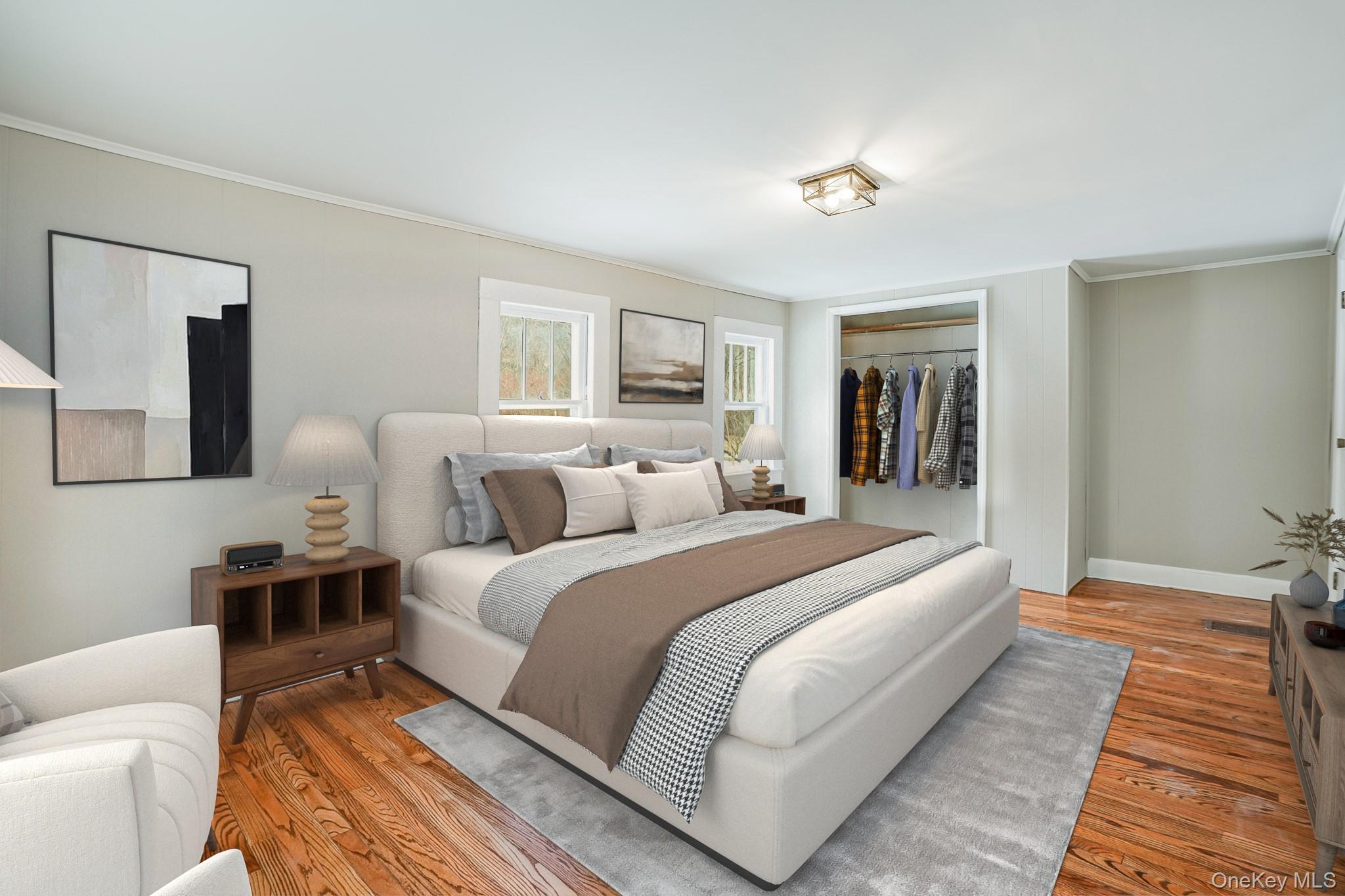 14 Old Rte 55 Pawling, NY 12564 - Photo 16 of 27 Bedroom with a closet, wood finished floors, and ornamental molding