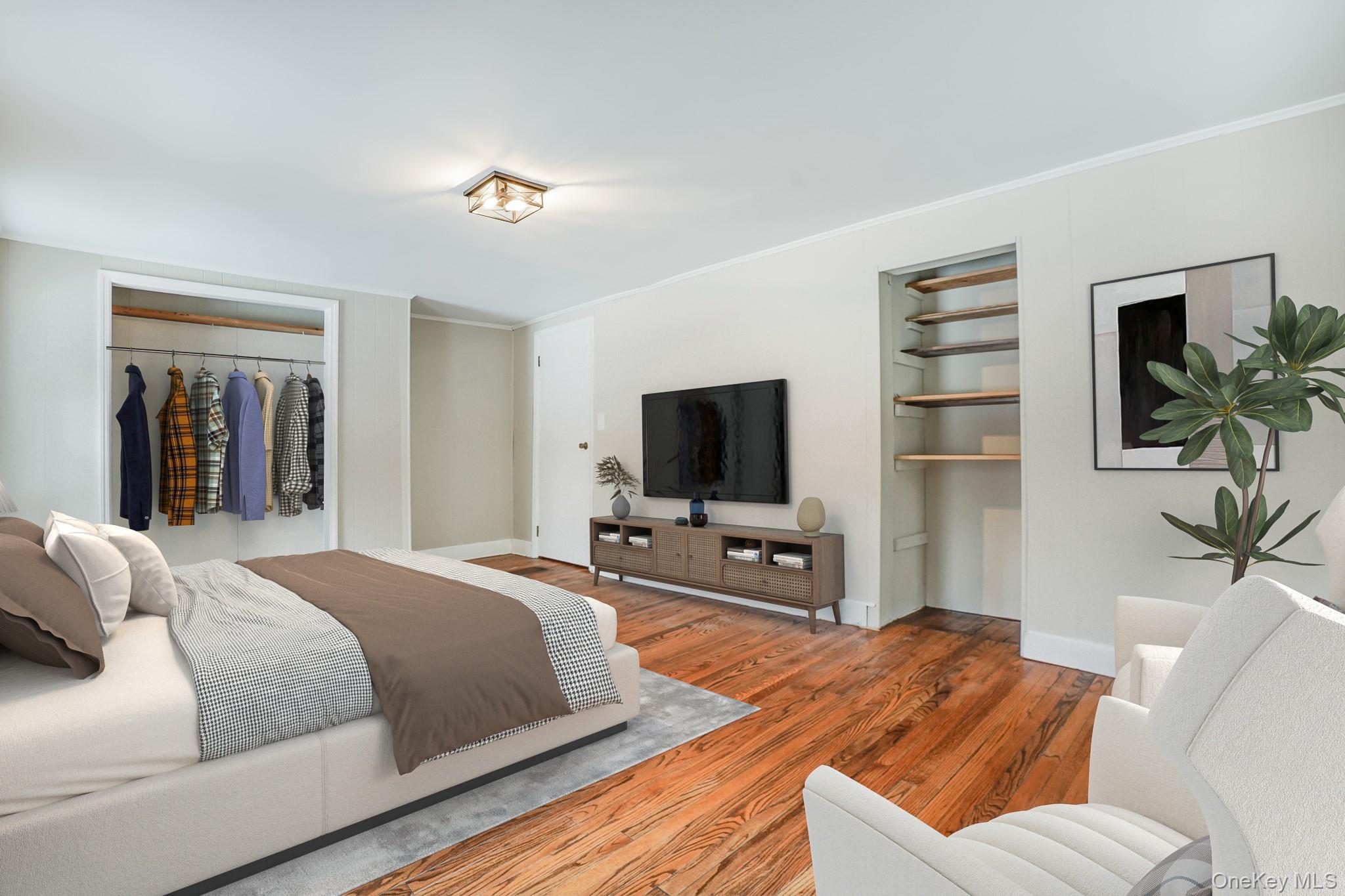 14 Old Rte 55 Pawling, NY 12564 - Photo 17 of 27 Bedroom featuring a closet, wood finished floors, and ornamental molding