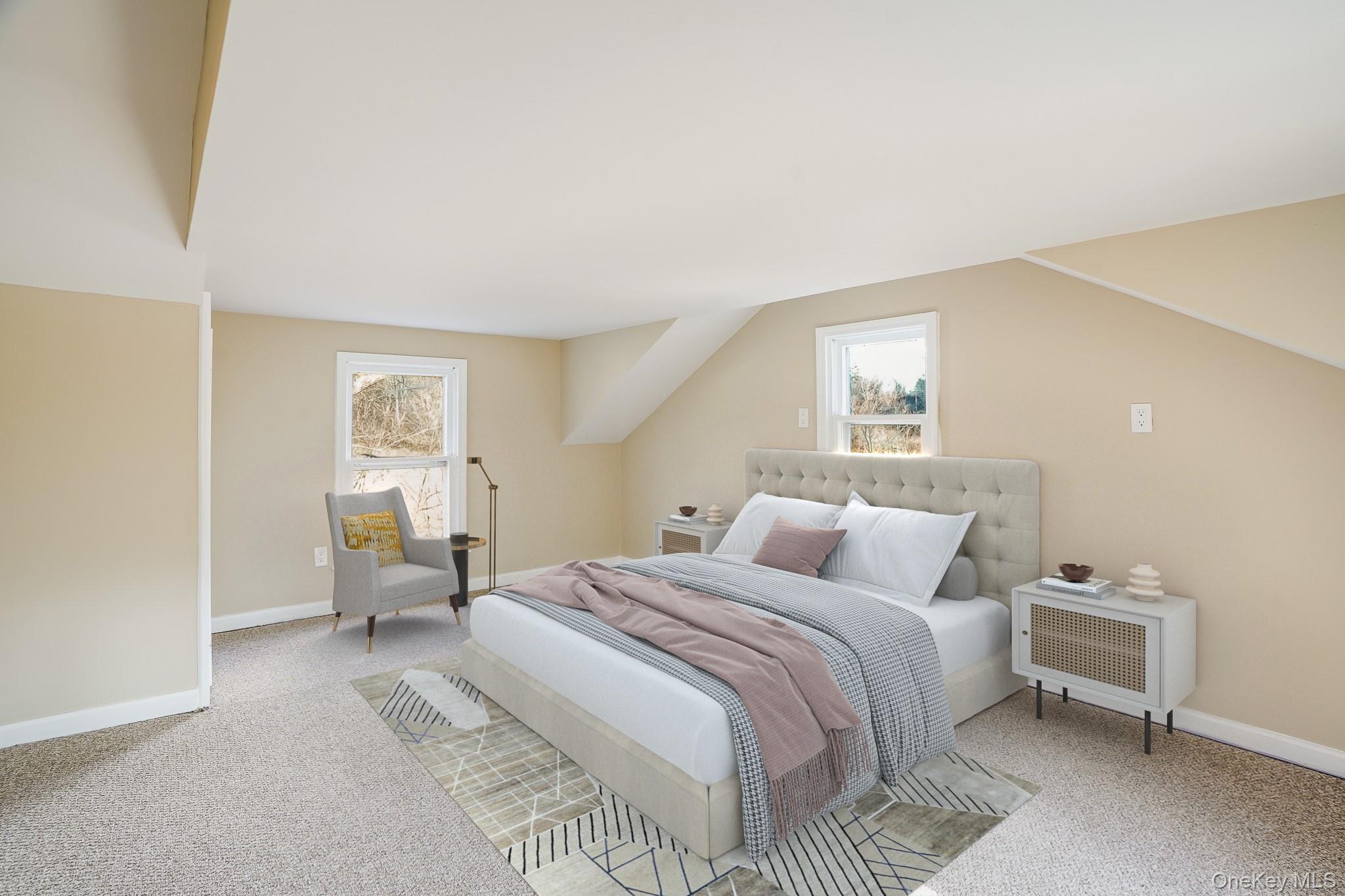 14 Old Rte 55 Pawling, NY 12564 - Photo 19 of 27 Bedroom featuring lofted ceiling and carpet floors