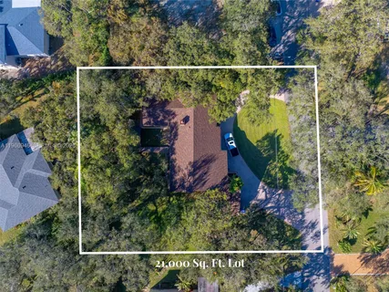 an aerial view of a house