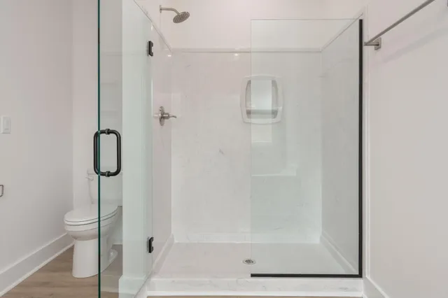 a bathroom with a shower