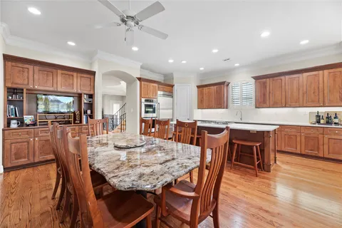 a house view with a seating space and garden space