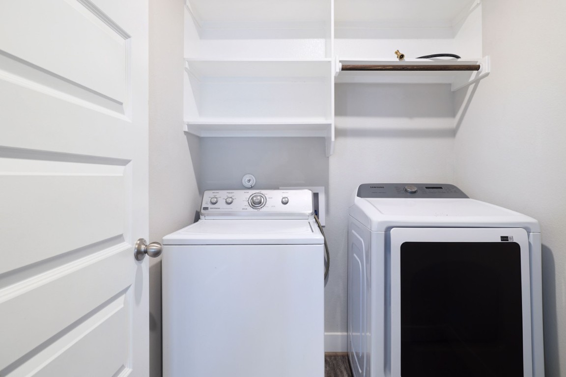 7607 Eckington Street, Unit 235 Austin, TX 78744 - Photo 25 of 37 a utility room with dryer and washer