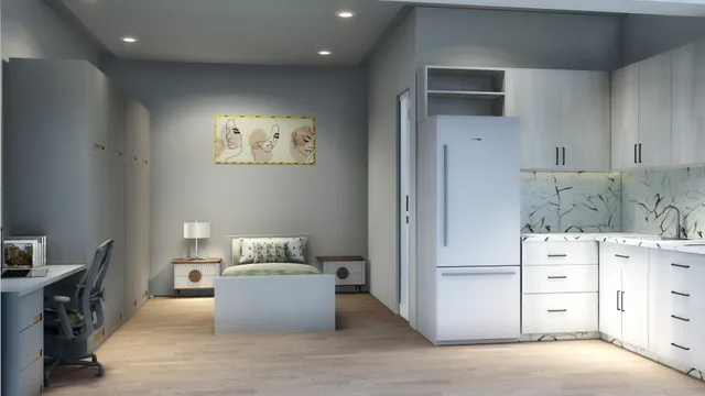 a room with storage and utility