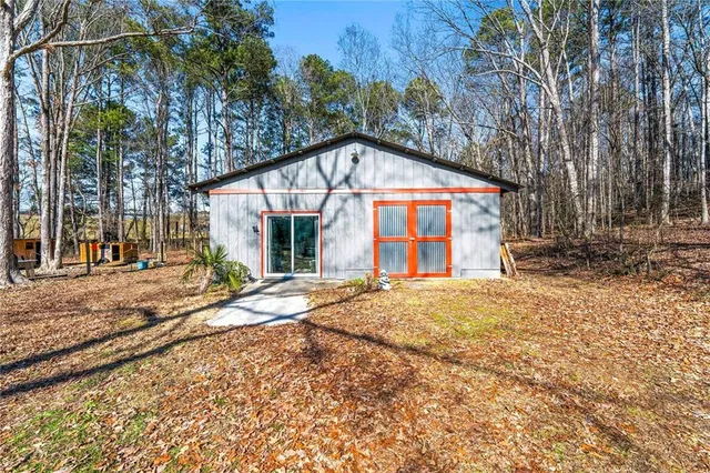 a view of a golf course with a lake