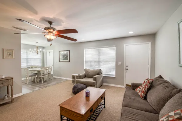 a living room with furniture
