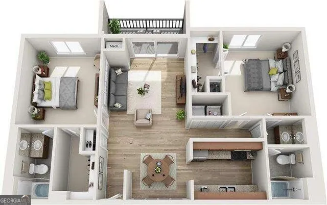 a view of a car park from a hallway