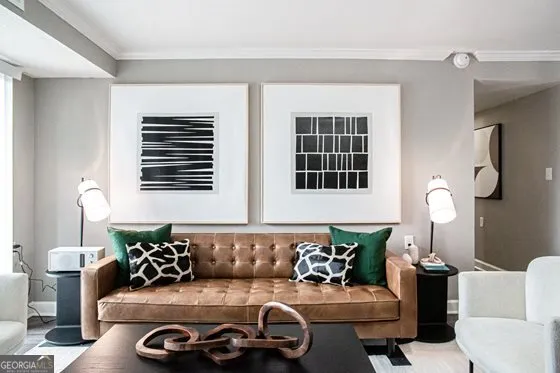 a living room with furniture