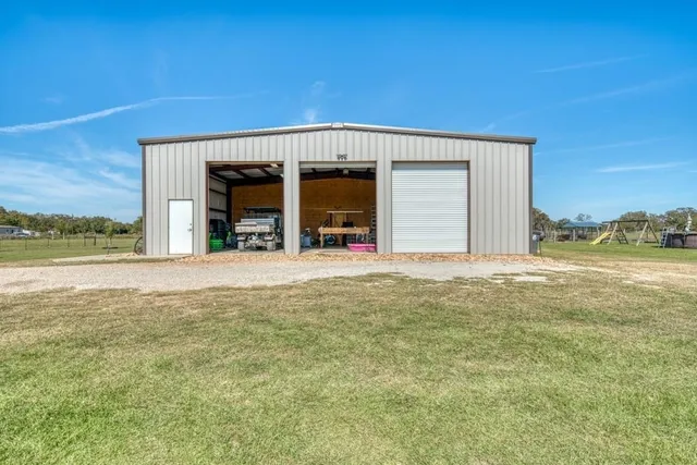 a view of a lake with a big yard