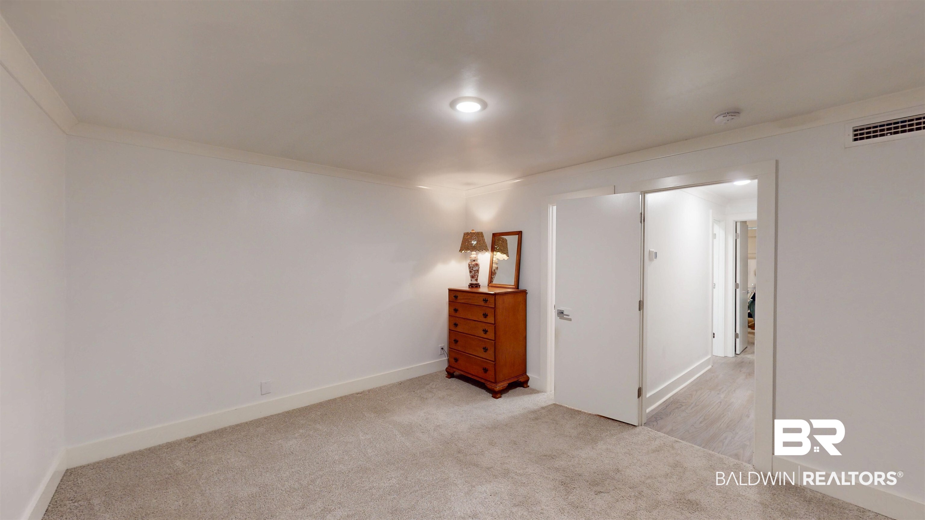 3655 Old Shell Road, Unit 219 Mobile, AL 36608 - Photo 11 of 25 Bedroom with carpet flooring and ornamental molding