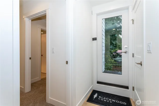 a view of an entryway and a window