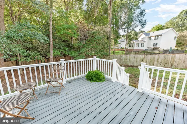a view of deck with a chair