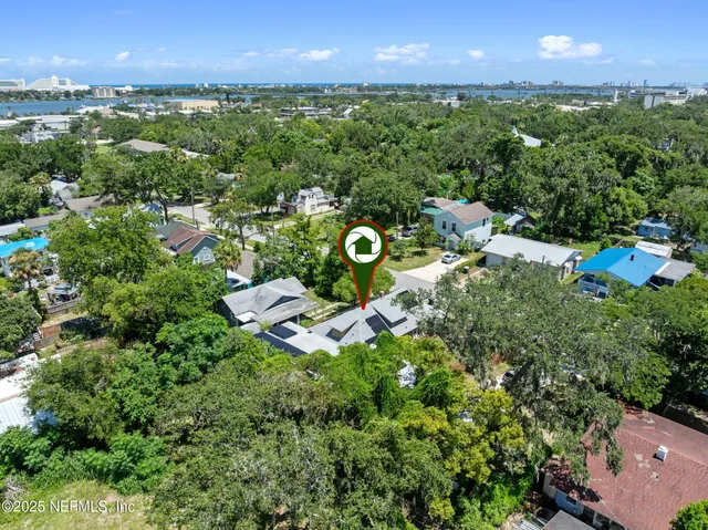 an aerial view of a city