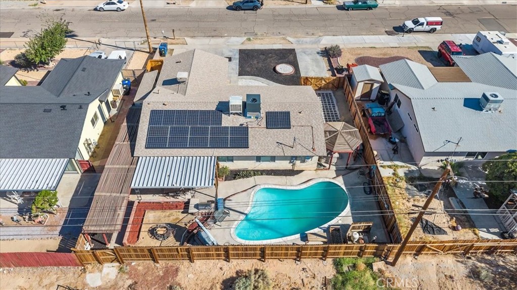 25607 Ash Road Barstow, CA 92311 - Photo 33 of 36 an aerial view of a house with swimming pool
