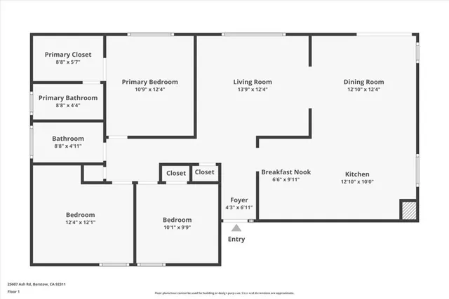 $324,999 | 25607 Ash Road, Barstow, CA 92311