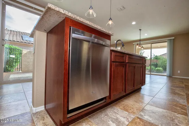 a view of a house with a large window