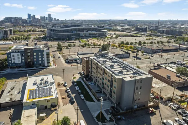 a view of a city with tall buildings