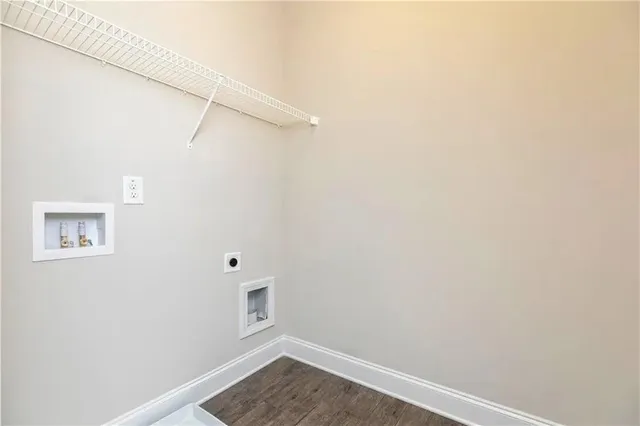 a view of small space with racks on the wall