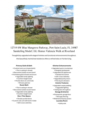 $524,000 | 12719 Southwest Blue Mangrove Parkway, Port St. Lucie, FL 34987