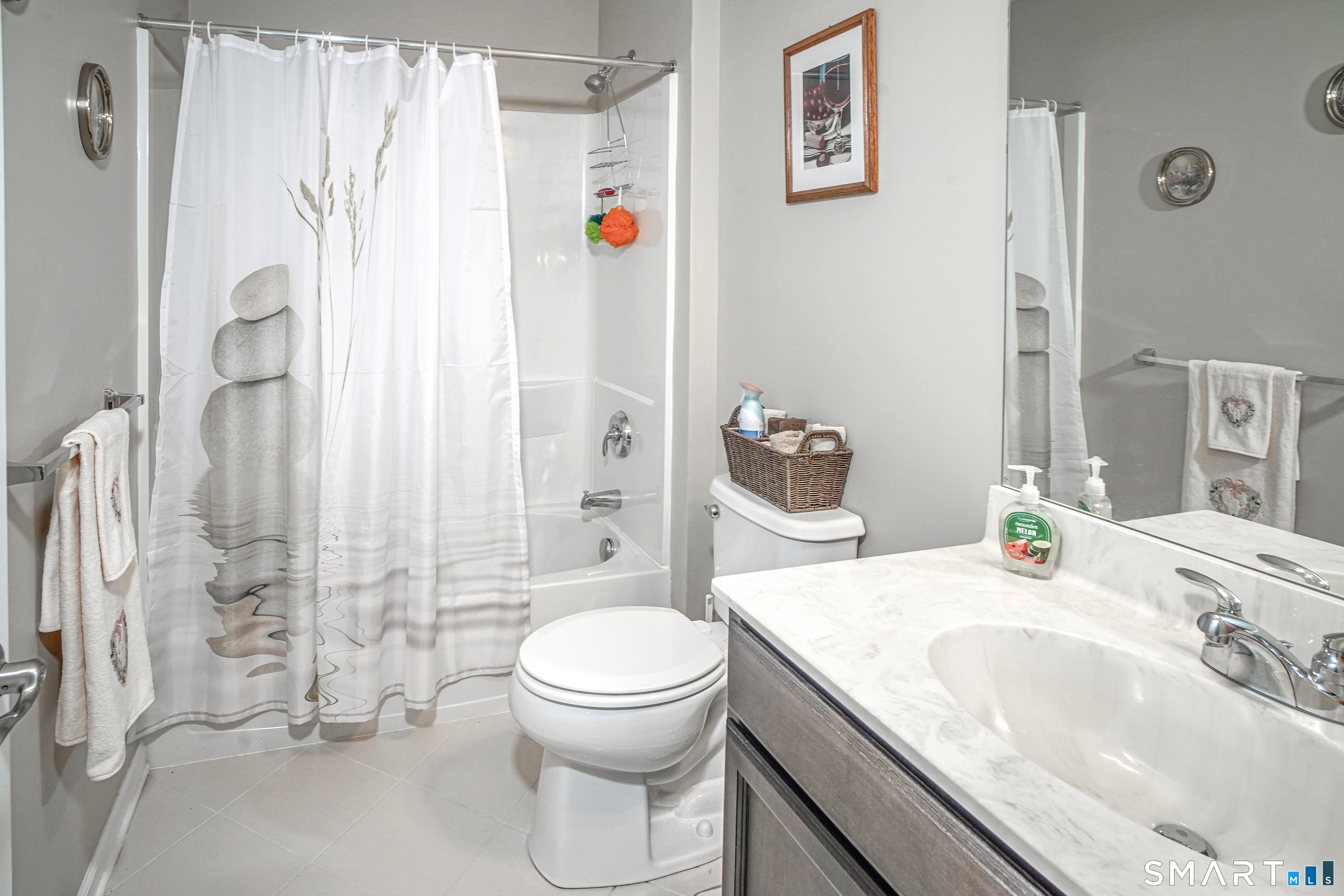 6 Lilac Lane, Unit 6 Prospect, CT 06712 - Photo 28 of 40 Upper-level full bath with shower/tub, tiled floor, and closet.