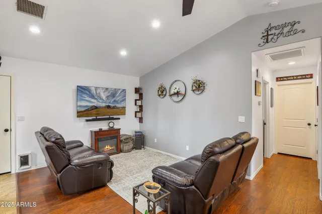 a living room with furniture