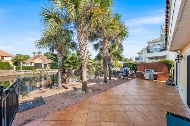 a view of a park with sitting area