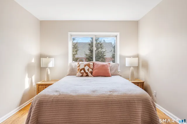 a workspace with furniture and wooden floor