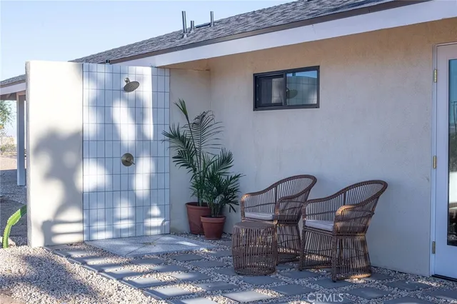a outdoor space with furniture