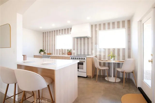 a kitchen with stainless steel appliances white cabinets and a potted plant