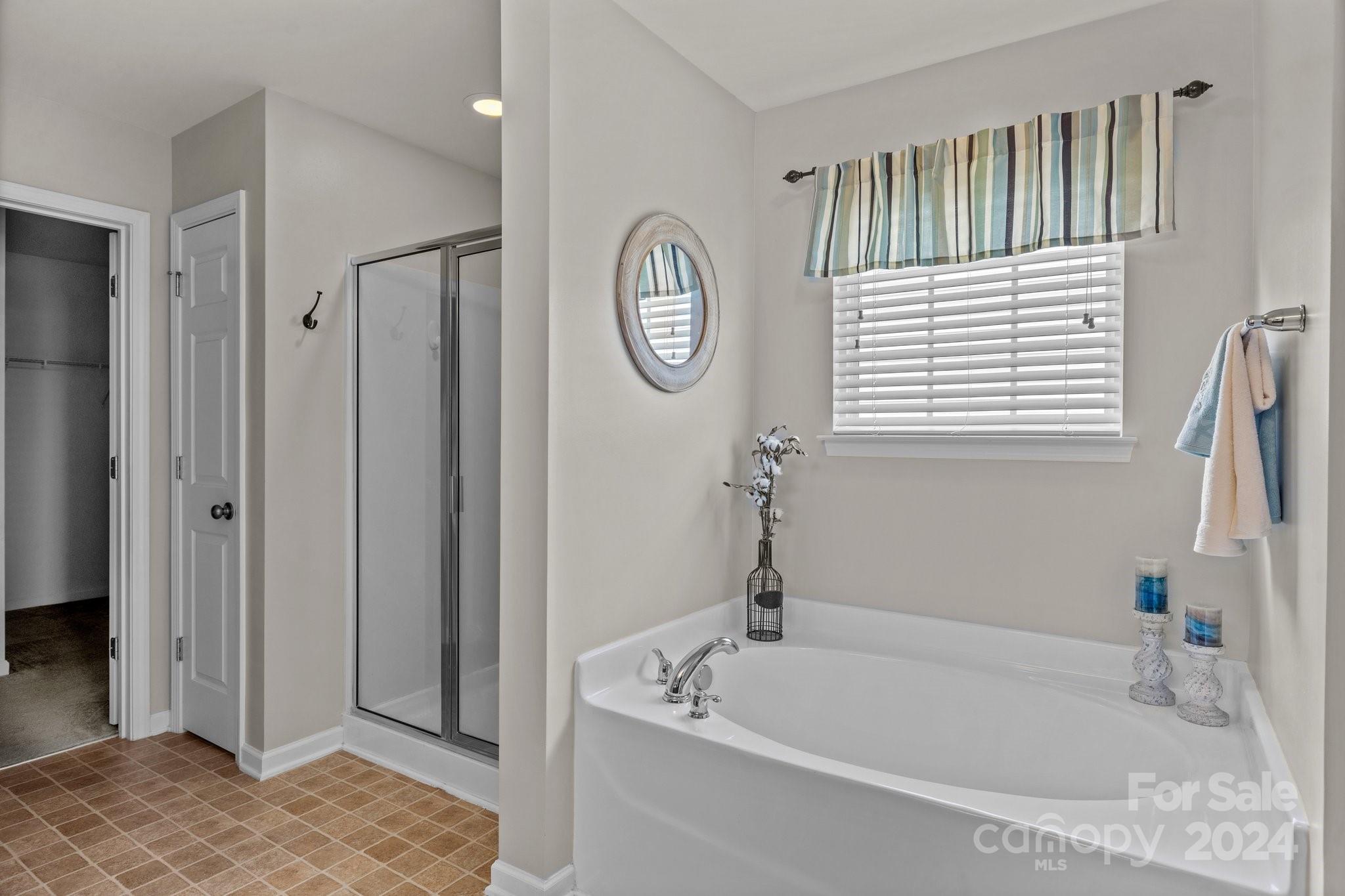 1653 Beleek Ridge Lane Clover, SC 29710 - Photo 27 of 46 a bathroom with a tub a mirror and a window