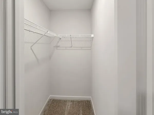 a view of walk in closet with racks on the wall
