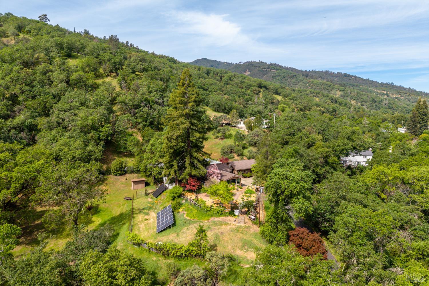 308 Jefferson Lane Ukiah, CA 95482 - Photo 50 of 50 an aerial view of residential houses with outdoor space and trees