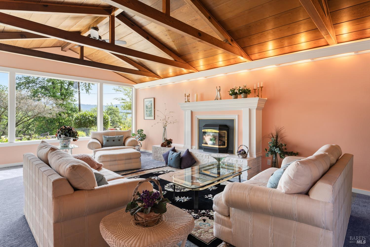 308 Jefferson Lane Ukiah, CA 95482 - Photo 6 of 50 a living room with furniture and a fireplace