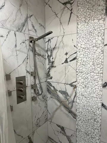 a bathroom with a shower