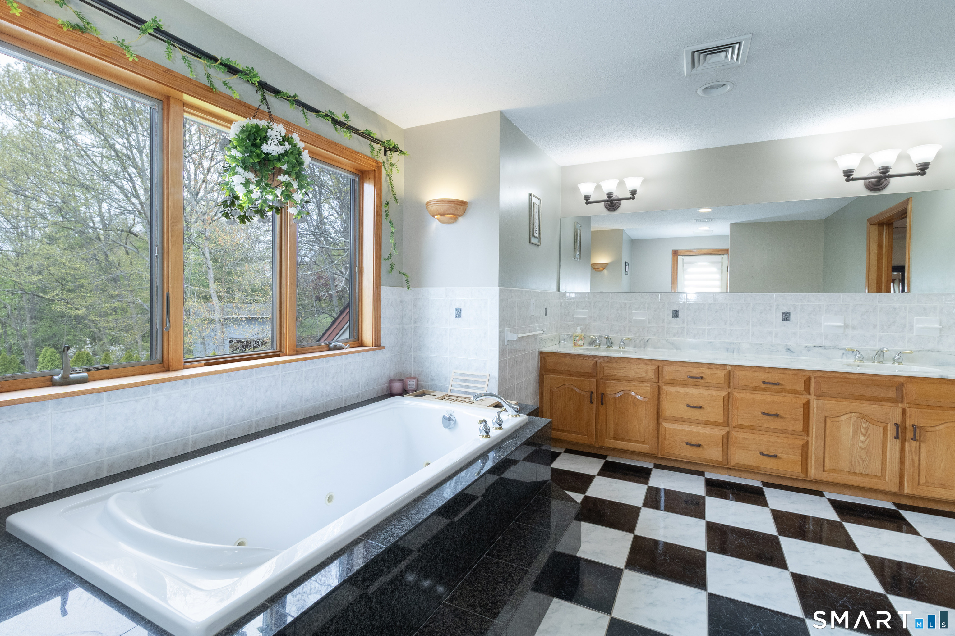 113 Pinnacle Road Plainville, CT 06062 - Photo 27 of 36 Soaking tub and marble countered double vanity
