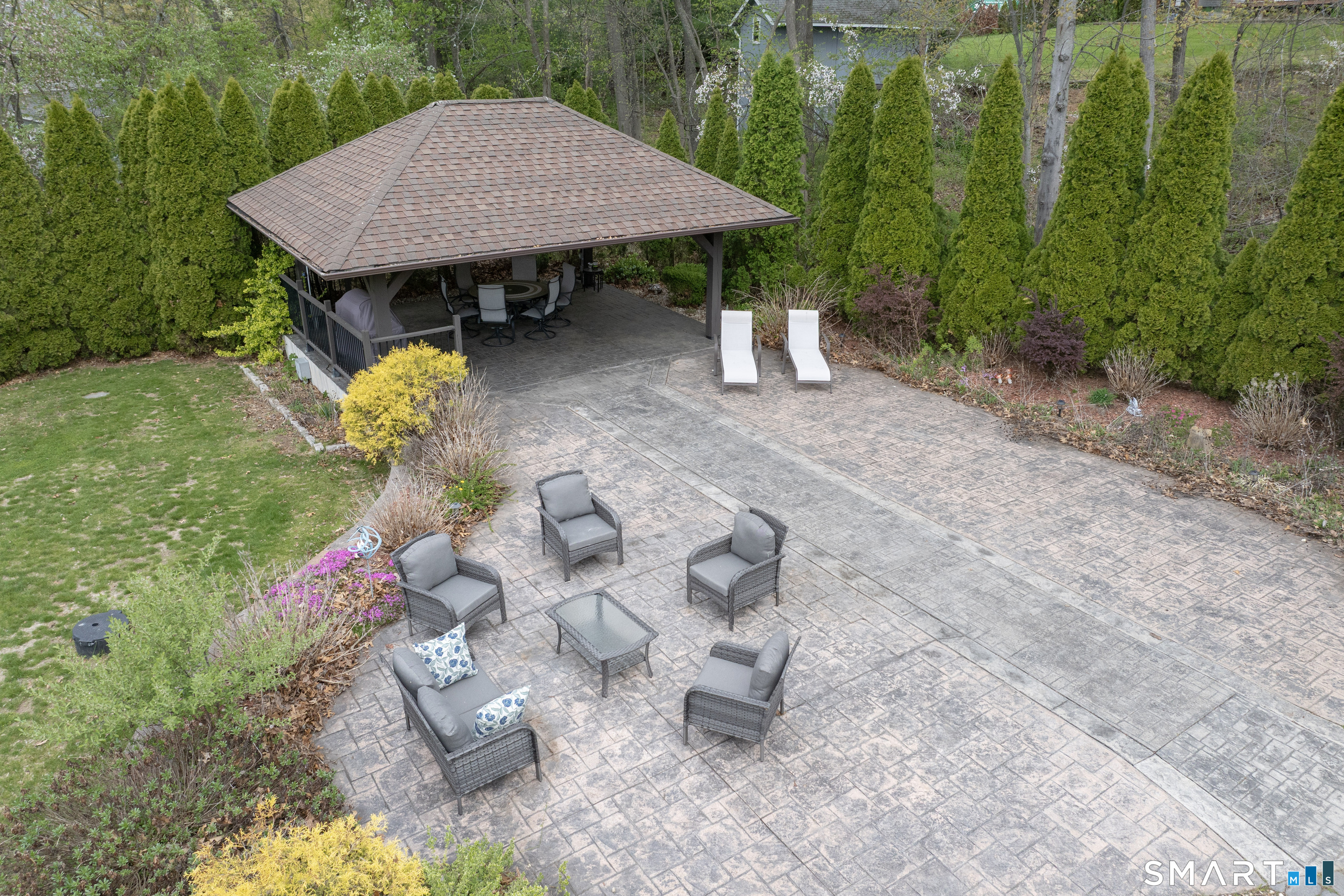 113 Pinnacle Road Plainville, CT 06062 - Photo 32 of 36 Gazebo is electrified, has lighting and ceiling fan.
