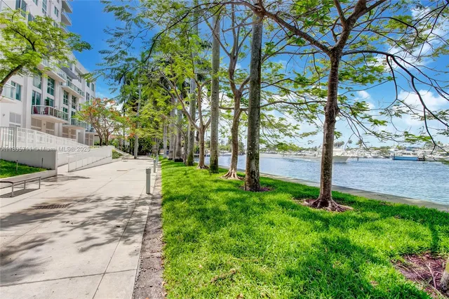 a view of a street with a tree
