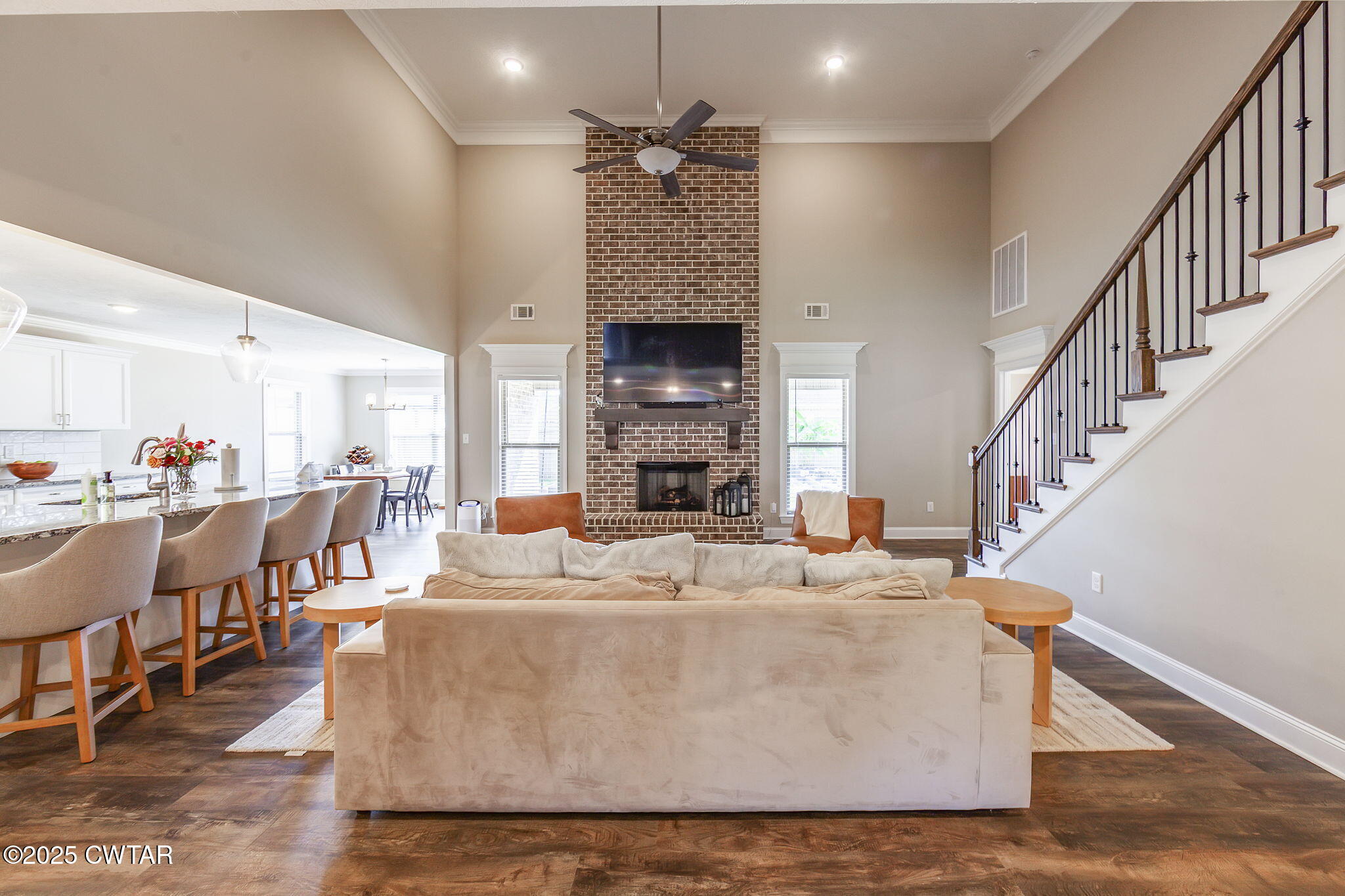 105 Fawn Ridge Lane Medina, TN 38355 - Photo 5 of 40 a living room with fireplace furniture and a wooden floor