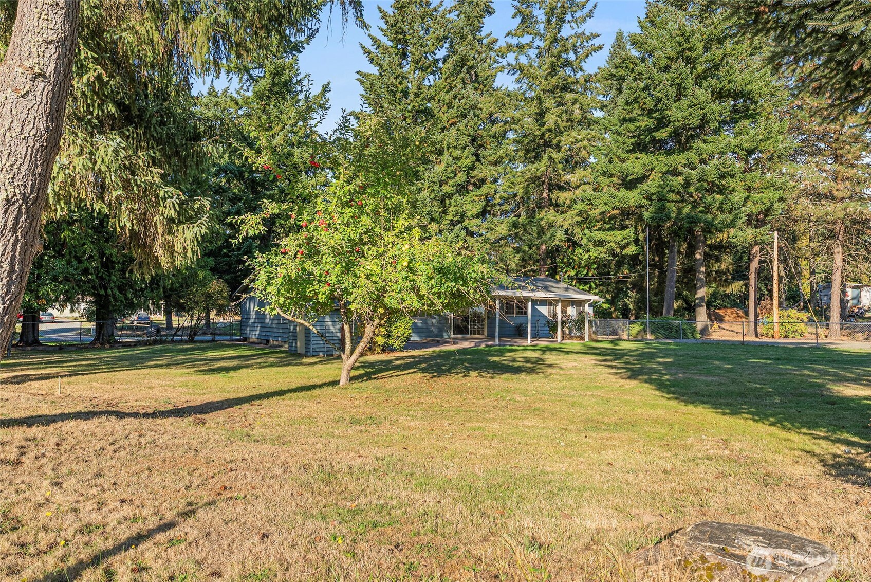 8112 266th Street East Graham, WA 98338 - Photo 29 of 40 a view of a house with swimming pool and yard