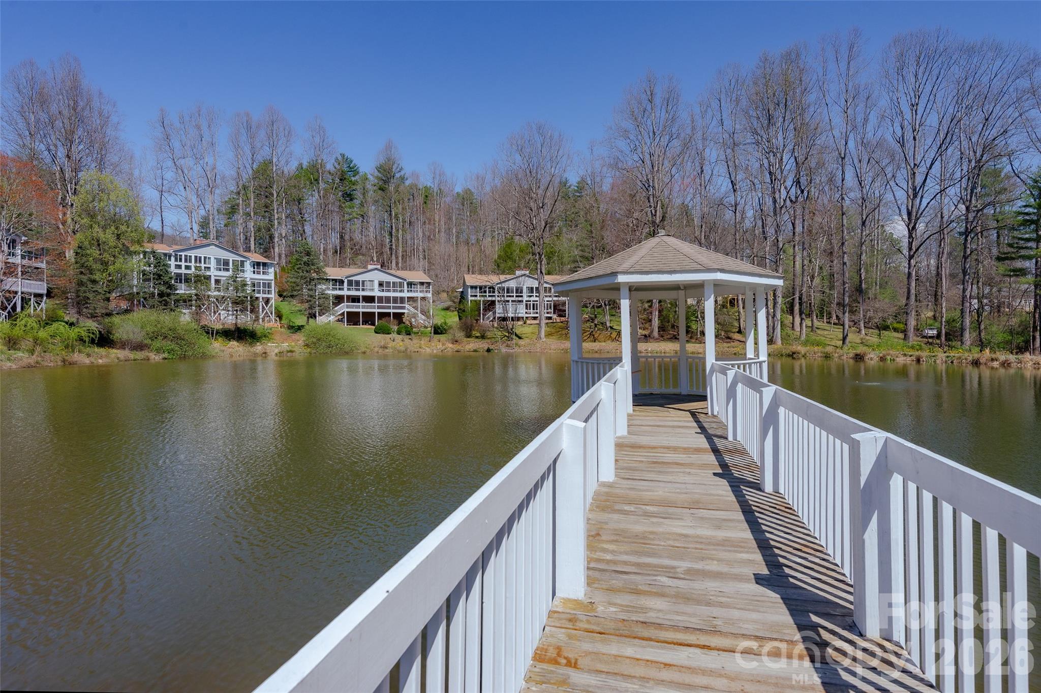 116 Lakeview Court Brevard, NC 28712 - Photo 41 of 43 a view of a lake with a deck