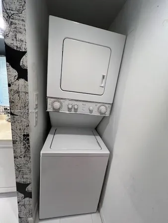 a utility room with a washer and dryer