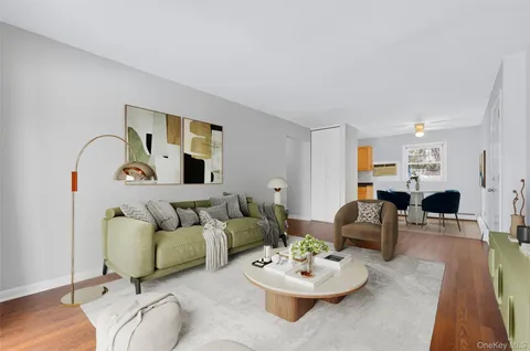 a living room with furniture and a couch