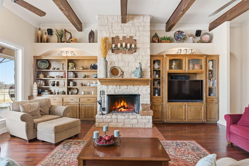 3601 Springfield Road Springtown, TX 76082 - Photo 27 of 40 a living room with furniture and a fireplace