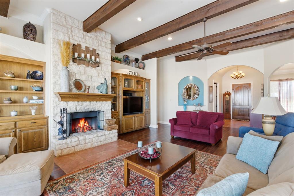 3601 Springfield Road Springtown, TX 76082 - Photo 32 of 40 a living room with furniture and a fireplace