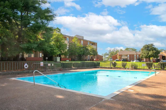 a view of an outdoor space and swimming pool