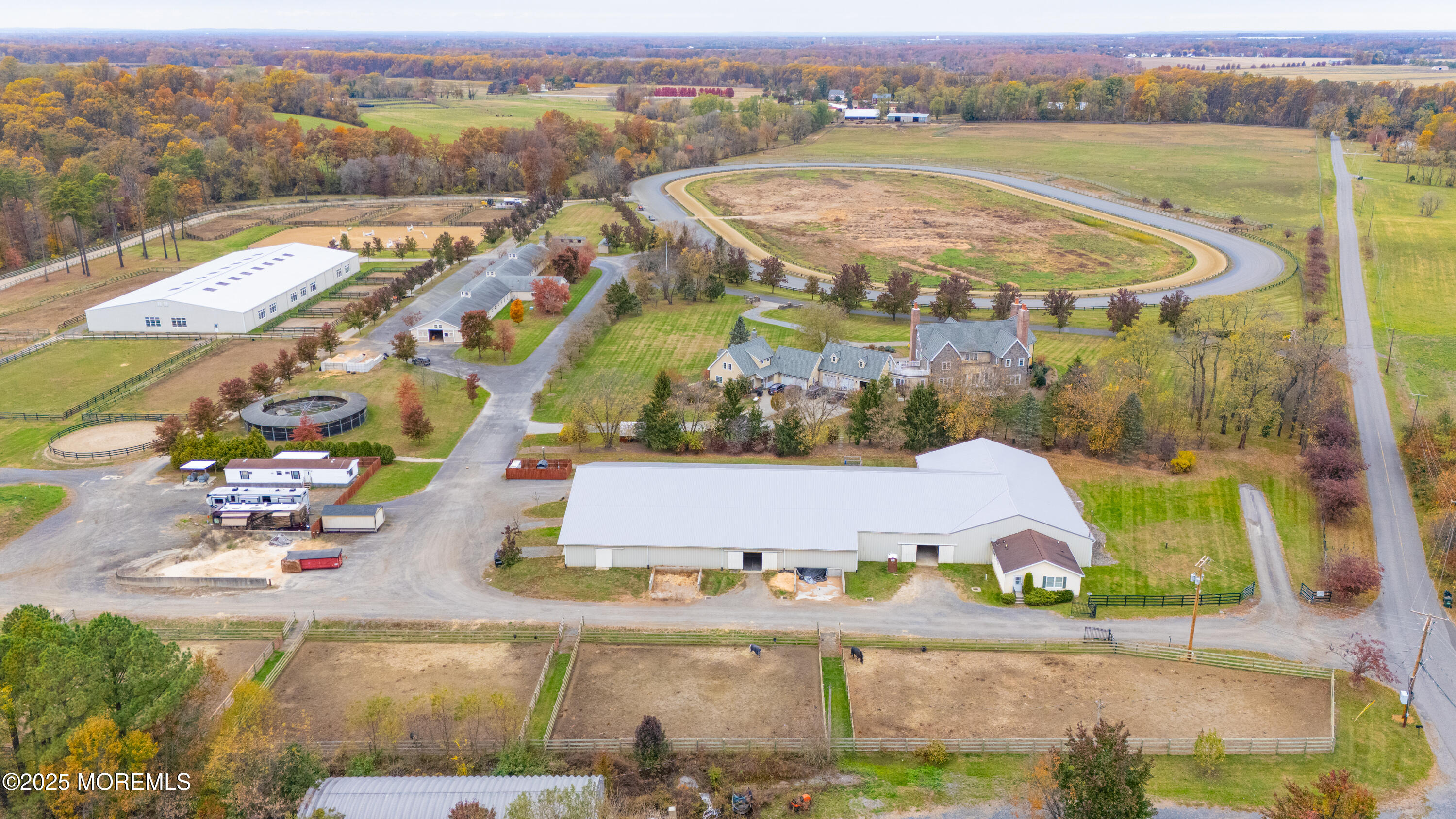 52 Hill Road Allentown, NJ 08501 - Photo 28 of 42 an aerial view of residential houses with outdoor space and parking