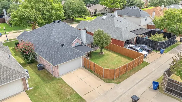 an aerial view of a house